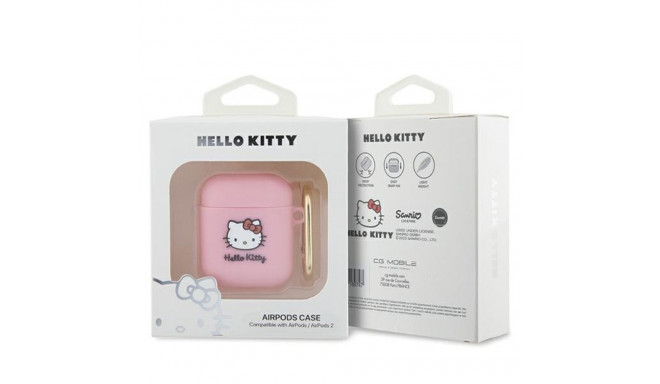 Hello Kitty HKA23DKHSP Airpods 1/2 cover pink/pink Silicone 3D Kitty Head