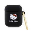 Hello Kitty HKA23DKHSK Airpods 1/2 cover black/black Silicone 3D Kitty Head