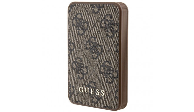 Guess Powerbank 15W GUPB5LP4GEGW 5000mAh pruun 4G nahk metallist logo