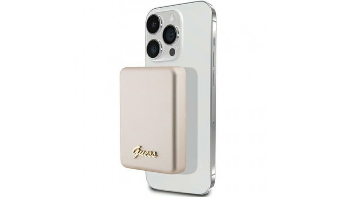 Guess Induction Powerbank 5W GUPBM3ALGSGD 3000mAh kuldne MagSafe metallist Script logo