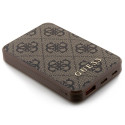 Guess Powerbank 15W GUPB5LP4GEGW 5000mAh brown/brown 4G Leather Metal Logo