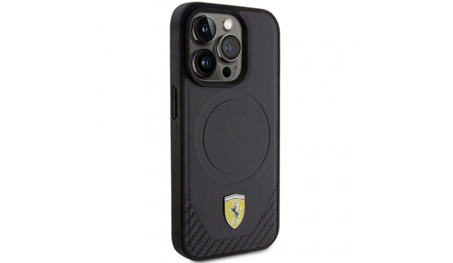 Ferrari FEHMP15LPTEK iPhone 15 Pro 6.1" must kõvakorpus Carbon Metal Logo MagSafe
