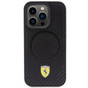 Ferrari FEHMP15LPTEK iPhone 15 Pro 6.1" black/black hardcase Carbon Metal Logo MagSafe