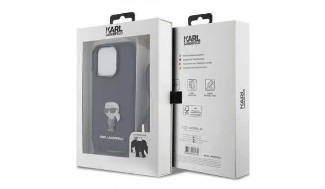 Karl Lagerfeld KLHCP15LSASKNPSK iPhone 15 Pro 6.1" hardcase black Crossbody Saffiano Monogram