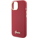 Guess GUHCP15SSMBSLM iPhone 15 / 14 / 13 6.1" magenta hardcase Silicone Script Metal Logo & Frame