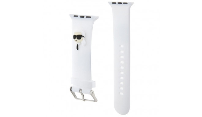 Karl Lagerfeld Strap KLAWLSLKNH Apple Watch 42/44/45/49mm valge 3D kummist Karl pea rihm