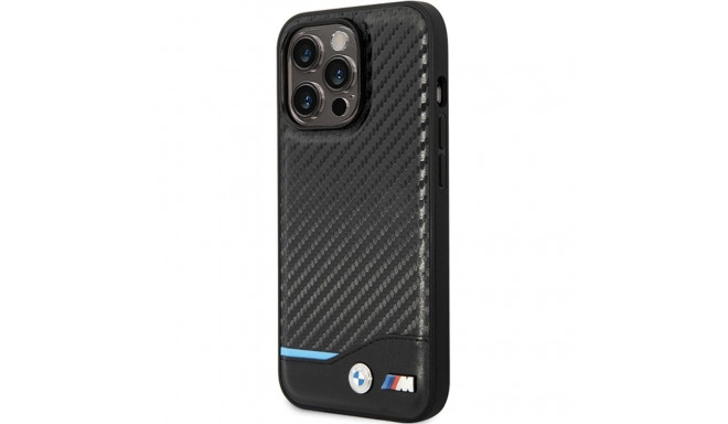 Case BMW BMHCP13X22NBCK iPhone 13 ProMax 6.7" must/must kõvakaaneline nahast süsinik