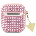 Guess GUA2HDGTPP AirPods 1/2 cover pink/pink Rhinestone Triangle Charm