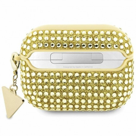 Guess GUAPHDGTPD AirPods Pro cover gold Rhinestone Triangle Charm