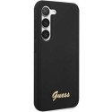 Guess GUHCS23SSLSMK S23 S911 black/black hardcase Silicone Vintage Gold Logo Guess GUHCS23SSLSMK S23 S911 black/black hardcase Silicone Vintage Gold Logo