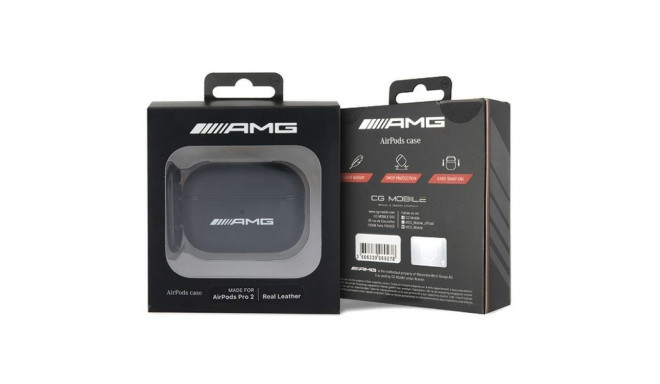 AMG AMAP2SLWK AirPods Pro 2 (2022/2023) cover black/black Leather White Logo