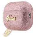 Guess GUAP2GLGSHP AirPods Pro 2 (2022/2023) cover pink/pink Glitter Flake 4G Charm