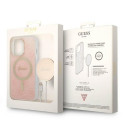 Guess GUBPP13LH4EACSP Set Case+ Charger iPhone 13 Pro pink/pink hard case 4G Print MagSafe