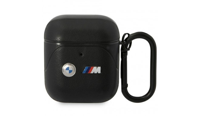 BMW BMA222PVTK AirPods 1/2 cover black/black Leather Curved Line