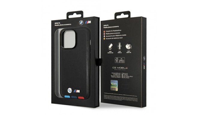 BMW BMHMP14L22PTDK iPhone 14 Pro 6.1" must nahast trikolori Magsafe