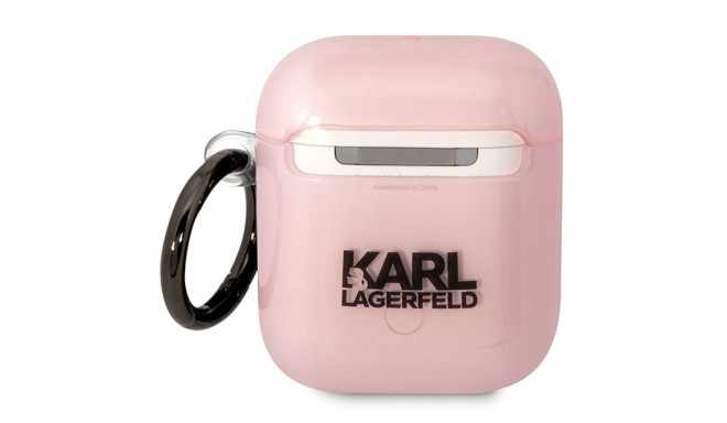 Karl Lagerfeld KLA2HNCHTCP Airpods 1/2 cover pink/pink Ikonik Choupette