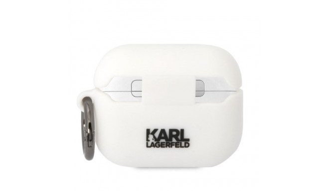 Karl Lagerfeld KLAPRUNCHH AirPods Pro kate valge/valge silikoon Choupette pea 3D