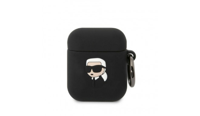 Karl Lagerfeld KLA2RUNIKK AirPods 1/2 cover black/black Silicone Karl Head 3D