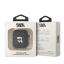 Karl Lagerfeld KLA2RUNIKK AirPods 1/2 cover black/black Silicone Karl Head 3D