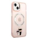Karl Lagerfeld KLHMP14SHNKCIP iPhone 14 / 15 / 13 6.1" hardcase pink Iconic Karl&Choupette Magsafe Karl Lagerfeld KLHMP14SHNKCIP iPhone 14 / 15 / 13 6.1" hardcase pink Iconic Karl&Choupette Magsafe