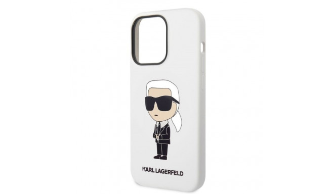 Karl Lagerfeld KLHCP14LSNIKBCH iPhone 14 Pro 6.1" hardcase white Silicone Ikonik