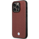 BMW BMHCP14X22RFGR case iPhone 14 Pro Max 6.7" burgundy/burgundy Leather Diamond Pattern