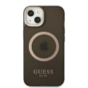 Guess GUHMP13MHTCMK iPhone 13 / 14 / 15 6.1" black/black hard case Gold Outline Translucent MagSafe Guess GUHMP13MHTCMK iPhone 13 / 14 / 15 6.1" black/black hard case Gold Outline Translucent MagSafe