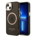 Guess GUHMP13MHTCMK iPhone 13 / 14 / 15 6.1" black/black hard case Gold Outline Translucent MagSafe