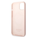 Guess GUHMP13SSBPLP iPhone 13 mini 5.4" pink hard case Silicone Logo Plate MagSafe