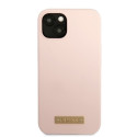 Guess GUHMP13SSBPLP iPhone 13 mini 5.4" pink hard case Silicone Logo Plate MagSafe