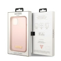 Guess GUHMP13MSBPLP iPhone 13 / 14 / 15 6.1" pink/pink hard case Silicone Logo Plate MagSafe