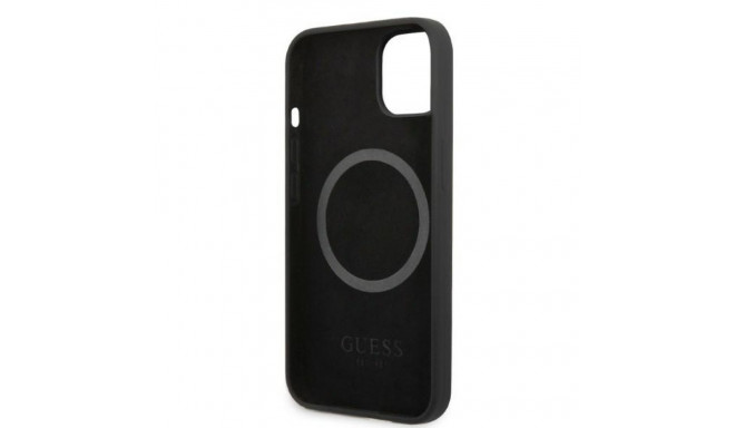 Guess GUHMP13SSPLK iPhone 13 mini 5.4" black/black hard case Silicone Logo Plate MagSafe