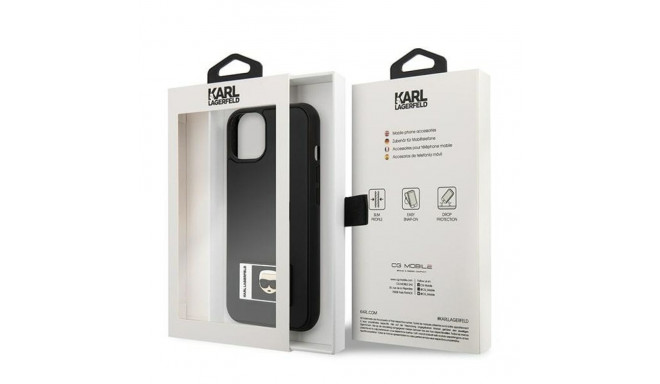 Karl Lagerfeld KLHCP13S3DKPK iPhone 13 mini 5.4" must kõvakaaneline Ikonik Patch