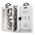 Karl Lagerfeld KLHCP13MPMNFIK1 iPhone 13 / 14 / 15 6.1" gray/grey Flower Ikonik Karl