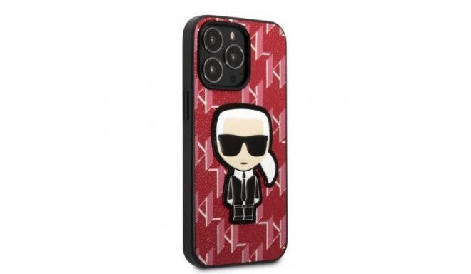 Karl Lagerfeld KLHCP13LPMNIKPI iPhone 13 Pro / 13 6.1" kõvakaan punane Monogram Ikonik Patch