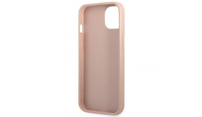 Guess GUHCP13MPSATPP iPhone 13 / 14 / 156.1" roosa kõvakaaneline Saffiano kolmnurkse logoga kaardita
