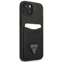 Guess GUHCP13SPSATPK iPhone 13 mini 5.4" black/black hardcase SaffianoTriangle Logo Cardslot