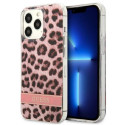 Guess GUHCP13LHSLEOP iPhone 13 Pro / 13 6.1" pink hard case Leopard