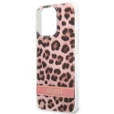 Guess GUHCP13LHSLEOP iPhone 13 Pro / 13 6.1" pink hard case Leopard