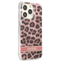 Guess GUHCP13LHSLEOP iPhone 13 Pro / 13 6.1" pink hard case Leopard