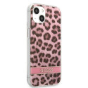 Guess GUHCP13SHSLEOP iPhone 13 mini 5.4" pink hard case Leopard