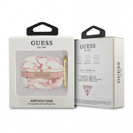 Guess GUAPHCHMAP AirPods Pro cover pink Marble Strap Collection