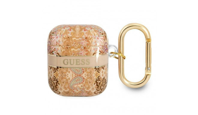 Guess GUA2HHFLD AirPods 1/2 cover gold/gold Paisley Strap Collection