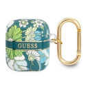 Guess GUA2HHFLN AirPods 1/2 cover green/green Flower Strap Collection