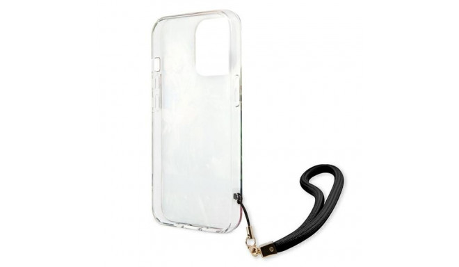 Guess GUHCP13XHFLSB iPhone 13 Pro Max 6.7" sinine kõvakorpus lilleline rihm