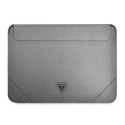 Guess Sleeve GUCS16PSATLG 16" silver/silver Saffiano Triangle Logo