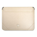 Guess Sleeve GUCS16PSATLE 16" beige/beige Saffiano Triangle Logo