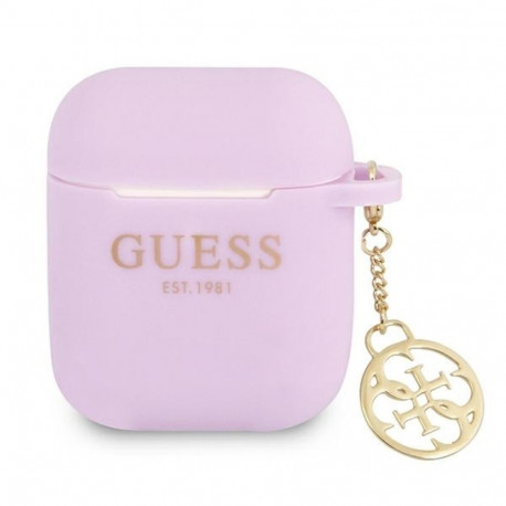 Guess GUA2LSC4EU AirPods cover purple Silicone Charm 4G Collection