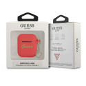 Guess GUA2LSCHSR AirPods 1/2 cover red/red Silicone Charm Heart Collection