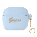 Guess GUA3LSCHSB AirPods 3 cover blue/blue Silicone Charm Heart Collection Guess GUA3LSCHSB AirPods 3 cover blue/blue Silicone Charm Heart Collection
